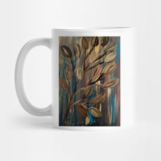 Metallic landscape and gold and bronze leave . Mug